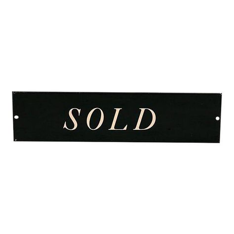 Vintage black and white old store stock one sided metal sign with screened "Sold". Holes for attaching. We have quantity on these if interested. Signs have light scratches and scuffs. #DecorInspiration #HomeIdeas #HouseGoals #HomeDecorating #DecorTips #HomeInspiration #InteriorDesign #HomeDecor #HomeStyle #InteriorInspo Out Of Stock Sign, Sold Sign Aesthetic, Sold Out Sign Design, Sold Out Aesthetic, Sold Aesthetic, Vision Board Photos, Whoop Whoop, Sold Out Sign, Sold Sign