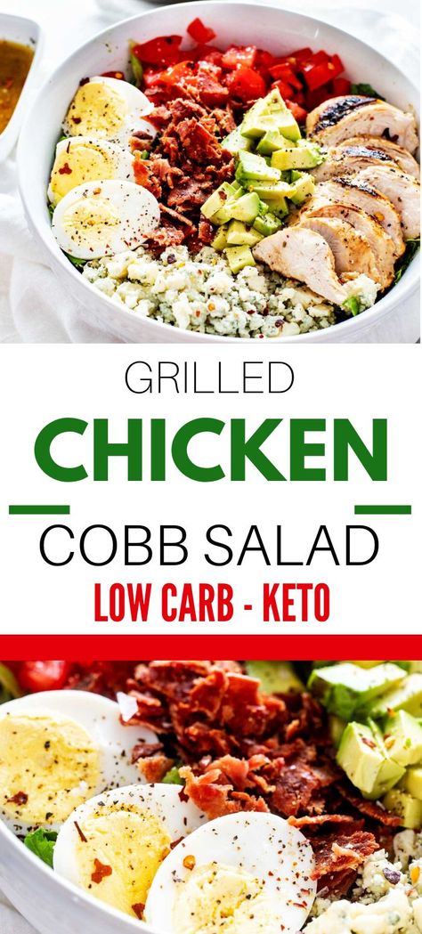 Carb Salad Recipes, Low Carb Salad Recipes, Cob Salad, Chicken Cobb Salad, Keto Quiche, Salad Recipes Low Carb, Boiled Egg Diet Plan, Low Carb Salad, Keto Pancakes