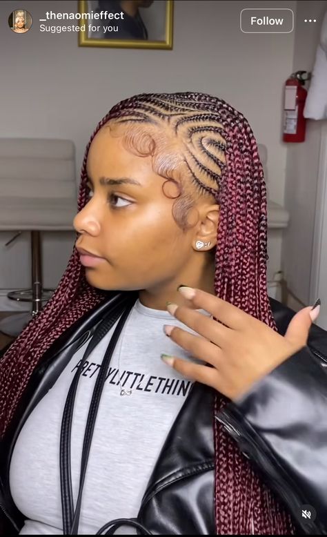 Braided Hairstyles For Adults, Lemonade Box Braids Hairstyles, Box Braids And Cornrows Hairstyles, December Hairstyles Braids, December Hairstyles For Black Women, Natural Cornrow Hairstyles For Women, Fulani Braids With Twist, Straight Back Cornrows With Beads, Lemonade Knotless