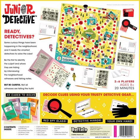 Junior Detective | Image | BoardGameGeek Detective Files, Classroom Detective Activity, Junior Detective Badge Requirements, Detective Puzzles, Detective Badge For Juniors, Junior Detective, Detective Game, Buffalo Games, Magazines For Kids