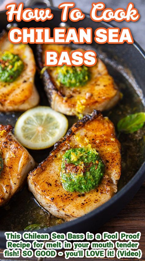 Red Sea Bass Recipes, Sea Bass Filets Recipes, Cajun Chilean Sea Bass Recipe, Pesto Sea Bass Recipes, Blackened Sea Bass Recipes, How To Cook Sea Bass Fish, Sea Bass Seasoning, Easy Sea Bass Recipes, Asian Chilean Sea Bass Recipe