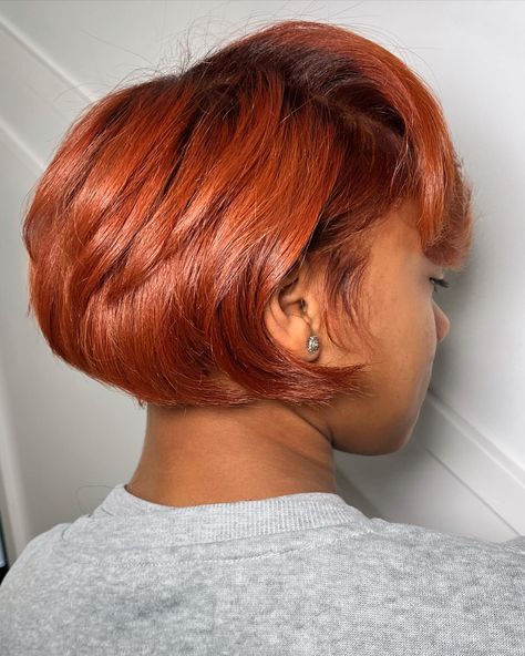 Hey Ms. Ginger 💕💕💕 #ON #customcolor #Originalnegro #originalblowout #redheads #kolestonperfectmeplus #vahair #vahairstylist… | Instagram Brown Bob Hair, Pressed Natural Hair, Colored Hair Extensions, Marley Hair, Ginger Hair Color, Heat Styling, Big Chop, Short Natural Hair Styles, New Hair Colors