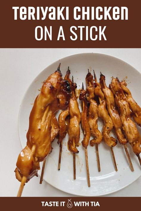 Chinese Chicken On A Stick Recipe, Teriyaki Chicken On A Stick, Chicken On A Stick Recipe, Beef Sticks Recipe, Teriyaki Chicken Skewers, Easy Teriyaki Chicken, Quick Delicious Meals, Teriyaki Recipe, Chicken On A Stick