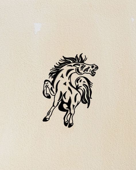 Horse Bucking Tattoo, Old School Horse Tattoo, Wild Horses Tattoo, Traditional Tattoo Horse, Traditional Tattoo Stencils, Mother Tattoos For Children, Vintage Style Tattoos, Cowboy Tattoos, Traditional Tattoo Inspiration