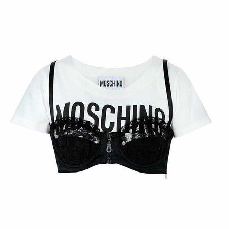 moschino Moschino White Crop Top With Lace Overlay | ShopLook Kpop Fashion Outfits, Fashion Design Clothes, Edgy Outfits, Kpop Outfits, Stage Outfits, Kpop Fashion, Dream Clothes, Teen Fashion Outfits, Teen Fashion