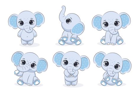 un conjunto de lindos elefantes. ilustración vectorial de una caricatura. Hot Air Balloon Cartoon, Elephant Baby Boy, Balloon Cartoon, Elephant Illustration, Baby Shower Clipart, Baby Boy Nursery, Cat Clipart