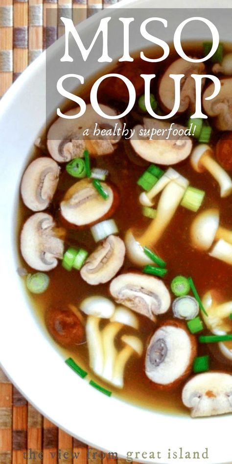 Japanese Mushroom, Miso Soup Recipe, Japanese Diet, Healthy Superfoods, Diner Recept, Resep Diet, India Food, Miso Soup, Idee Pasto Sano