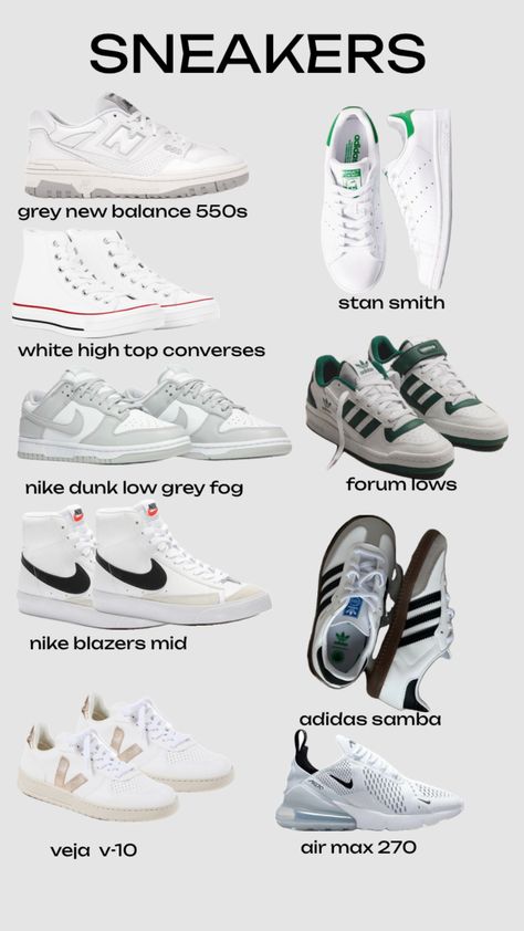 must have sneakers #sneakers #basicsneakers Must Have Sneakers, Guys Fashion Casual, Pretty Sneakers, Trendy Shoes Sneakers, Preppy Shoes, Pretty Shoes Sneakers, Shoes Outfit Fashion, Shoe Wishlist, Cute Nike Shoes