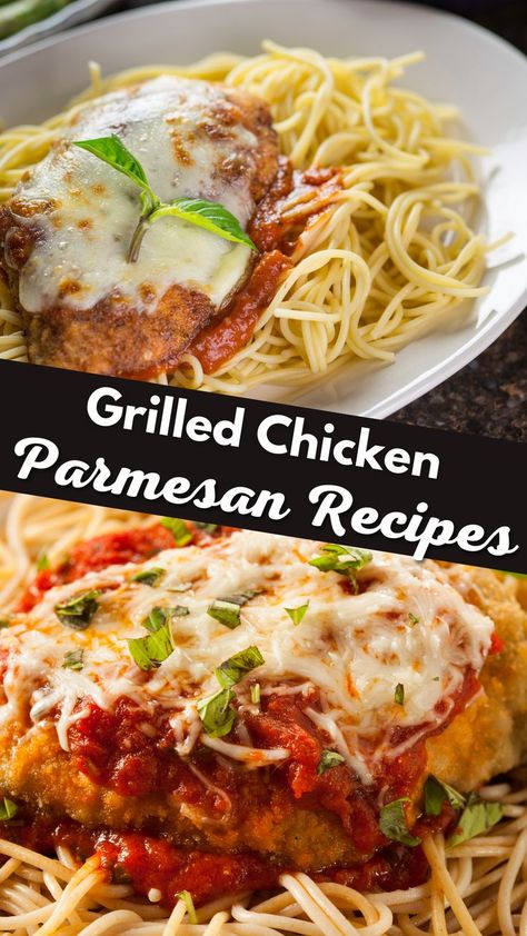 Grilled Chicken Parmesan Recipe Grilled Chicken Recipes, Grilled Chicken Parmesan Recipe, Grilled Chicken Parmesan, Chicken Parmesan Recipe Easy, Chicken Marinara, Chicken Parmesan Recipe, Easy Grilled Chicken, Parmesan Recipes, Marinated Chicken