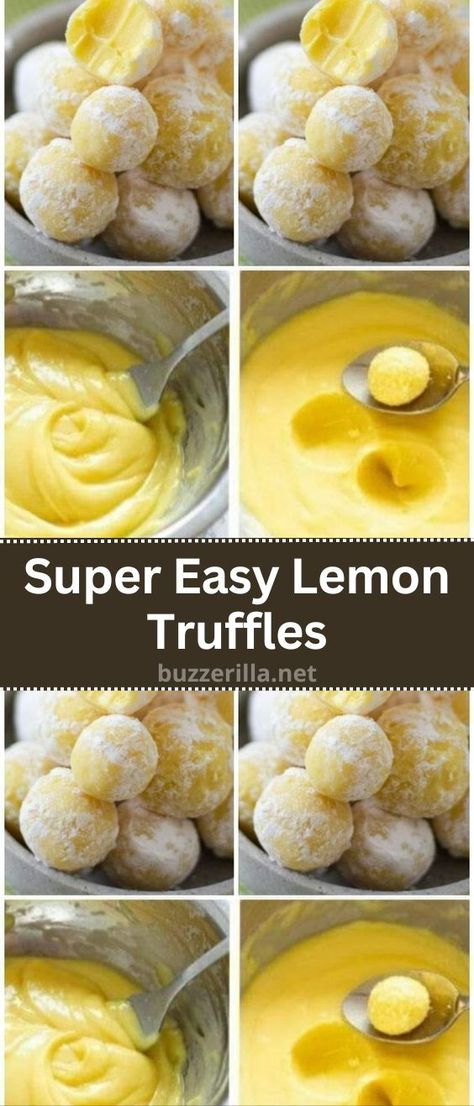 Super Easy Lemon Truffles Lemon Truffle Recipe, Lemon Truffle, Lemon Truffles, Easy Truffles, Christmas Truffles, Lemon Cookies Recipes, Appetizers Easy Finger Food, Truffle Recipe, Cream Cheese Recipes