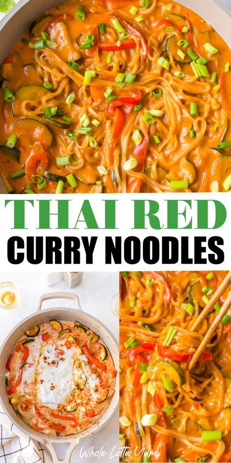 Pad Thai Curry Recipe, Red Thai Noodles, Red Curry Noodles Thai, Red Curry Pad Thai, Thai Red Curry Chicken With Rice Noodles, Thai Red Curry Noodle Soup Vegetarian, Vegan Thai Red Curry Noodle Soup, Red Thai Curry Shrimp With Rice Noodles, Recipes With Red Curry Paste