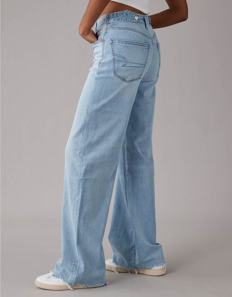 Baggy Jeans Mid Rise, Baggy Jeans Outfit, High Wasted Jeans, White Jeans Men, Athletic Fit Jeans, Curvy Jeans, School Shopping, Women Denim Jeans, Baggy Jeans