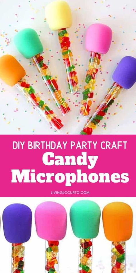 Tab Time Birthday Theme, Microphone Party Favors, Pop Star Party Favors, Sing 2 Party Favors, Sing Two Birthday Party, Sing Party Favors, Karaoke Party Snacks, Microphone Treats, Kpop Party Favors