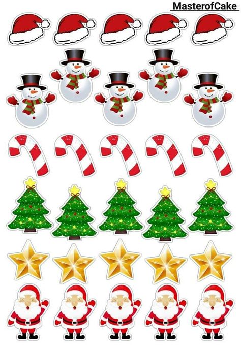 Christmas Paper Crafts Cardstock Papers, Christmas Cake Topper Printable, Christmas Toppers Printable, Christmas Stickers Printable, Xmas Stickers, Christmas Toppers, Christmas Booth, Christmas Cupcake Toppers, Xmas Sticker