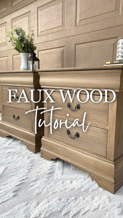 🚨Save for later! 🚨👇🏼 How to make ANY furniture (yes laminate and melamine furniture too!) look like wood: -Prep work: 1. Sand entire… | Instagram Antiquing New Wood, How To Make Laminate Furniture Look Like Wood, Sanding Stained Wood, Bleached Wood Look With Paint, Dresser Update Diy, Paint Laminate To Look Like Wood, Make Laminate Look Like Wood, Light Wood Painted Furniture, Natural Wood Look Furniture