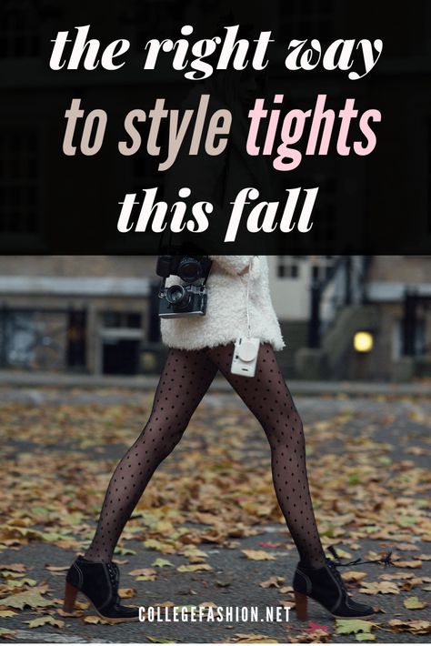 Styling Patterned Tights, Dresses With Tights Fall, How To Style Tights Outfits, Converse And Tights Outfits, Tights With Socks Outfit, How To Wear Tights 2023, How To Wear Colored Tights, Tights With Sweater Dress, Best Tights For Women