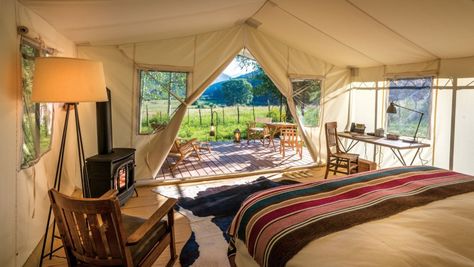 Forget Camping: Here Are 10 Great Spots to Go 'Glamping' | Hollywood Reporter Dunton Hot Springs, Camping Colorado, River Camp, Glamping Resorts, Stunning Hotels, Go Glamping, Luxury Glamping, Glamping Site, Cool Tents