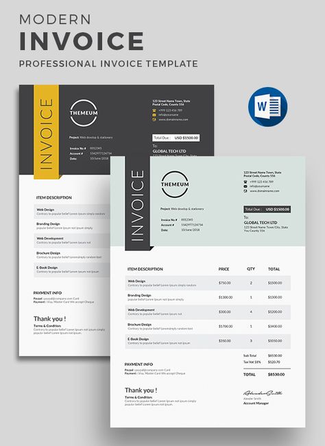 Corporate Invoice Template. Use this Invoice for personal, corporate or company billing purpose. This Simple Invoice will help you to create your invoice very quick and easy. Elegant Invoice Design will convey your brand identity as well as Professional Invoice look. This Invoice Template is professionally organized and labelled so every beginner can edit it like a pro. #bill, #businessinvoice, #clean, #cleaninvoice, #corporate, #creative, #design, #excel, #invoice, #invoicedesign, #invoicetempl Company Invoice Design, Creative Invoice Design, Modern Invoice Design, Invoice Design Creative, Graphic Design Invoice, Quotation Design, Quote Template Design, Bill Design, Accounting Process