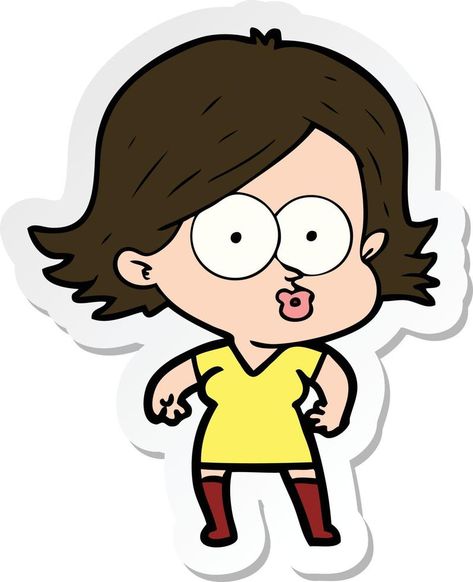 sticker of a cartoon girl pouting Vector Cartoon, Cartoon Girl, A Cartoon, Cartoon Character, Girl Cartoon, Cartoon Characters, Vector Free, Royalty, Royalty Free