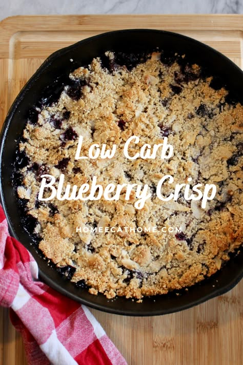 Low Carb, gluten free Blueberry Crisp Keto Cobbler, Gluten Free Blueberry Crisp, Easy Taco Dip, Catering Dishes, Carbquik Recipes, Low Carb Blueberry, Microwave Desserts, Low Carb Oatmeal, Oatmeal Crisp