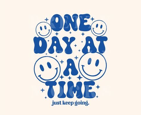 Quote Cute, Blue Quotes, Bubble Style, Aesthetic Retro, One Day At A Time, Positive Quote, Health Motivation, Health Quotes, Emotional Health