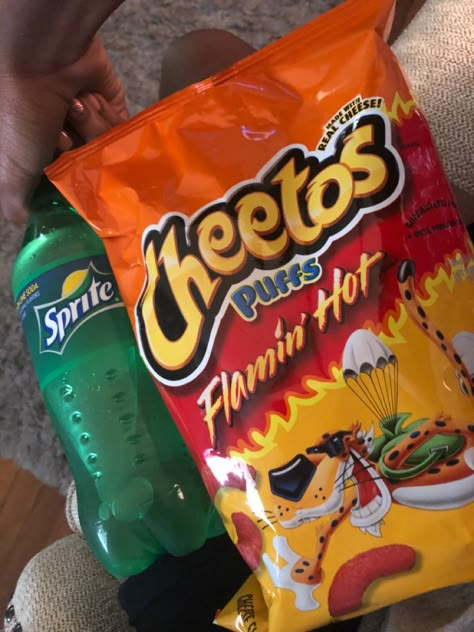 Hot Cheeto Puffs Snacks, Flamin Hot Cheetos Aesthetic, Hot Cheetos Puffs, Flaming Hot Doritos, Hot Cheetos Aesthetic, Hot Chips Recipe, Cheeto Puffs, Good Snack Ideas, Junk Snacks