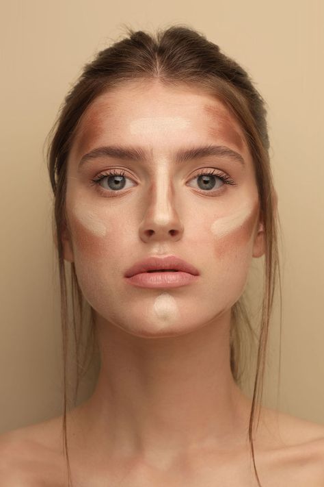 Contour Heart Face, Contouring A Square Face, Rectangle Face Contour, Contour For Rectangle Face, How To Contour Oblong Face, Highlight And Contour Oval Face, Wide Face Contour, Face Contour Map, Oblong Face Contouring