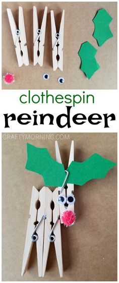 Cute little clothespin reindeer craft for the kids to make this Christmas! Clothespin Reindeer, Diy Christmas Ornaments For Kids, Christmas Ornaments For Kids, Ornaments For Kids, Reindeer Craft, Holiday Crafts For Kids, Christmas School, Winter Crafts For Kids, Clothes Pin Crafts