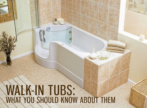 Walk-In Tubs: What You Should Know about Them Step In Tub, Walk In Tub Shower, Tub Bathroom Ideas, Walk In Tub, Bath Shower Combination, Bathroom Bidet, Walk In Bathtub, Walk In Tubs, Walk In Bath