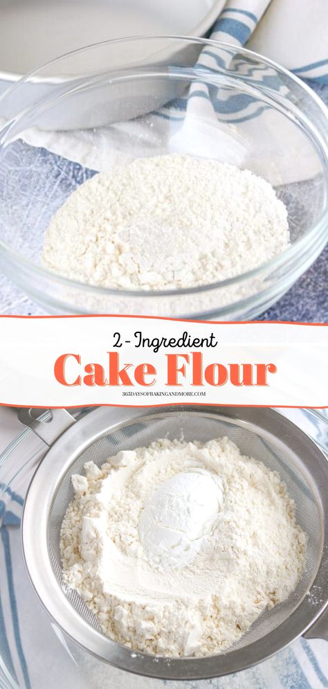 Making Cake Flour, Make Cake Flour, Gluten Free Cake Flour, All Purpose Flour Recipes, Cake Flour Recipe, 2 Ingredient Cakes, Homemade White Cakes, Cake Flour Substitute, White Cake Recipe