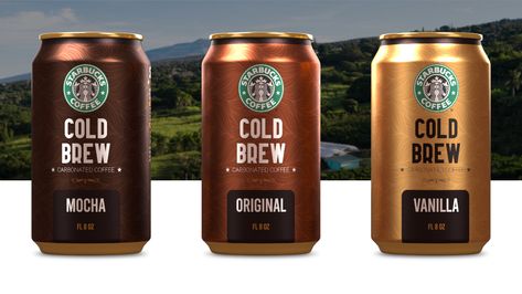 Cold Brew - carbonated Coffee - Starbucks on Behance Cold Brew Coffee Packaging Design, Cold Brew Can Design, Cold Brew Branding, Iced Coffee Branding, Cold Brew Label, Cold Brew Design, Cold Brew Packaging, Coffee Label Design, Energy Drinks Packaging