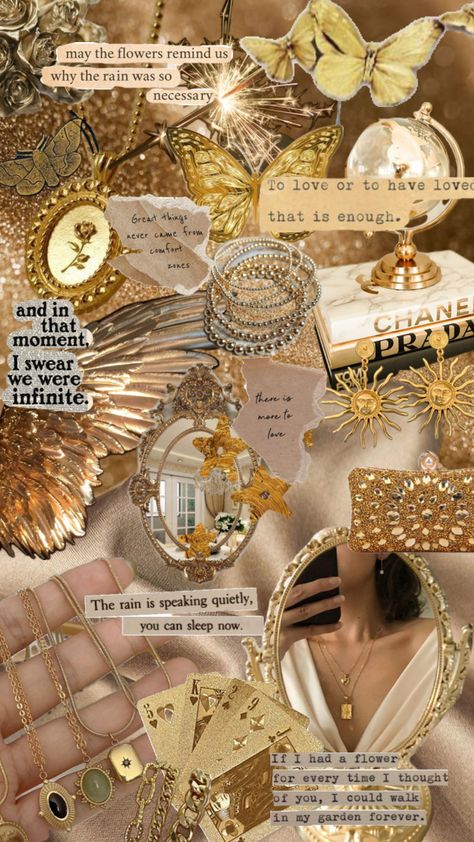 #gold #lockscreen Gold Lockscreen, Cute Shuffles, Dream Room, Glitter, Gold