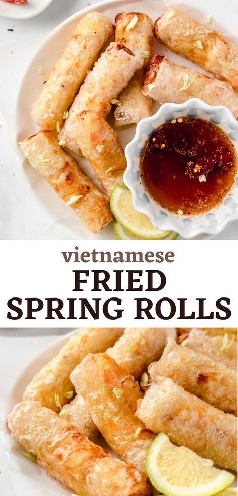 Fried Rice Wraps, Rice Paper Recipes Shrimp, Rice Wraps Spring Rolls, Vietnamese Spring Rolls Sauce, Spring Rolls Recipe Rice Paper, Spring Rolls Pork, Rice Paper Fried, Spring Rolls Sauce, Rice Paper Rolls Fillings