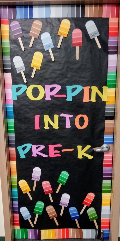 Bulletin Board Ideas For Preschool Back To School, First Day Of Prek Bulletin Boards, Preschool Window Decorations Classroom, Pre K Window Decorations, Preschool August Bulletin Boards, Preschool Door Decorations Welcome Back To School, Preschool Boards Ideas, Prek Back To School Door Ideas, Welcome Back To School Bulletin Boards Pre K