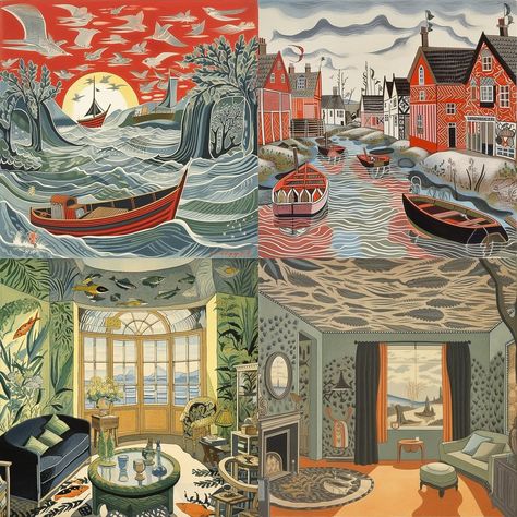 Edward Bawden style in Midjourney AI (V5.1, V5, V4, niji 5) | Illustrators | | Painter | Edward Bawden, CBE RA was an English painter, illustrator and graphic artist, known for his prints, book covers, posters, and garden metalwork furniture. Bawden taught at the Royal College of Art, where he had been a student, worked as a commercial artist and served as a war artist in World War II. | Andrei Kovalev's Midlibrary Edward Bawden Prints, Edward Bawden Illustration, Posters Album Covers, Eric Ravilious, Edward Bawden, Hieronymus Bosch, Cyberpunk Character, Royal College Of Art, 2d Art