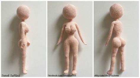 Curvy Female Amigurumi Crochet Anime Art Doll by Sylemn No Sew Amigurumi, Doll Base, Human Base, Crochet Instructions, Female Girl, Crochet Motifs, Crochet Doll Pattern, Tapestry Crochet, No Sew