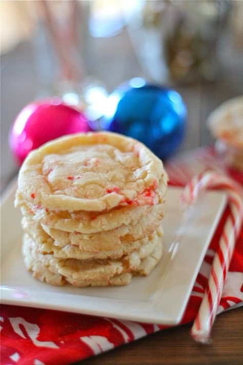 Candy Cane Crinkle Cookies--chewy, minty and perfect for the holidays. I make these EVERY year to give to the neighbors! Christmas Candy Cane Cookies, Candy Cane Cookie Recipe, Crinkle Cookies Recipe, Lemon Crinkle Cookies, Candy Cane Cookies, Crinkle Cookies, Christmas Candy Cane, Candy Canes, Cookie Desserts