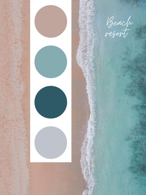 Beach Resprt, summer color pallette, summer, photography inspo, color theory Beach Wedding Guest Color Palette, Color Palette For Beach Family Photos, Beach Wedding Colour Palettes, Beach Photo Color Scheme, Resort Color Palette, Western Color Scheme, Beach Wedding Color Palette, Beach Wedding Colors Schemes, Wedding Color Schemes Summer