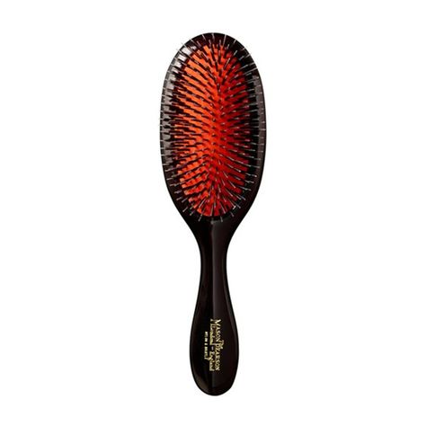 Before we met the Mason Pearson, we never knew the full potential of a hairbrush. Its boar bristles detangle and smooth for perfect, shiny, shampoo-commercial hair (with zero static). Even hairstylists guard theirs backstage. "I don't leave my Mason Pearson unattended," says Hawkins. "There's magic in it." Shampoo Commercial, Mason Pearson Brush, Natural Hair Spray, Best Hair Brush, Mason Pearson, Best Hair Care Products, Products To Buy, Dull Hair, Hair Breakage