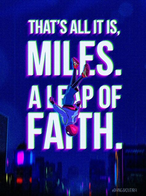 Amazing Spiderman Quotes, Spiderman Quotes, Leap Of Faith Quotes, Spider Man Quotes, Spider Man Into The Spider Verse, A Leap Of Faith, Miles Morales Spiderman, Into The Spider Verse, Spiderman Movie