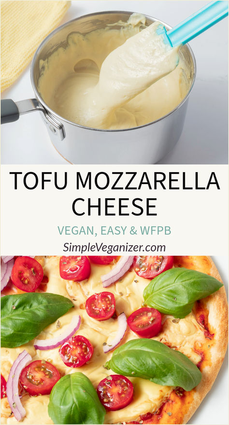 Have you tried Tofu Mozzarella cheese yet? It’s a vegan cheese substitute that is both nut-free and oil-free. This stretchy and versatile cheese can be made quickly with only 7 ingredients in 10 minutes. It’s perfect for melting over your favorite dishes and will make them even more delicious. Oil Free Vegan Cheese, Nut Free Vegan Cheese, Vegan Tofu Cheese, Aip Cheese, Tofu Mozzarella, Easy Vegan Dishes, Vegan Cheese Recipe, Tofu Cheese, Vegan Cheese Substitute