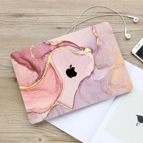 Sketches Of Landscapes, Pink Office Supplies, Apple Electronics, Apple Laptop Macbook, Mac Book Pro, Macbook Cover, Cute Ipad Cases, Laptop Design, Unique Marble