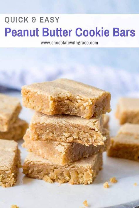 Crunchy Peanut Butter Cookies, Dessert Bars Recipes Easy, Butter Cookie Bars, Easy Dessert Bars, Peanut Butter Bars Recipe, Peanut Butter Cookie Bars, Cookie Bars Easy, Pie Chocolate, Bars Chocolate