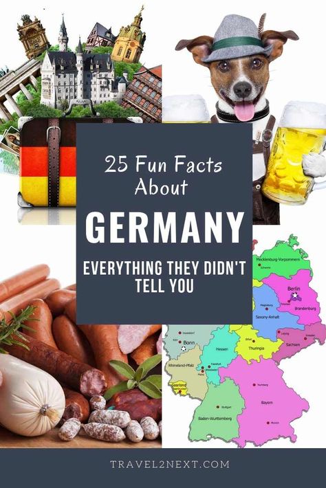 25 Fun Facts About Germany You Should Know Before You Go. There are some things the guidebooks don't tell you that can make your trip a thousand times better, so, here are some fun facts about Germany to consider when making plans to visit. #germany #funfacts #travel #travelguide via @travel2next Germany Maps, Fun Facts About Germany, Facts About Germany, Germany Facts, Study German, Germany Travel Guide, Europe Holidays, Travel Germany, Visit Germany