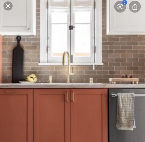 Dark Orange Kitchen Cabinets, Rust Orange Kitchen Cabinets, Apricot Kitchen Cabinets, Rust Kitchen Cabinet, Burnt Orange Cabinets, Dark Orange Kitchen, Coral Kitchen Cabinets, Orange Cabinets Kitchen, Burnt Orange Kitchen Cabinets