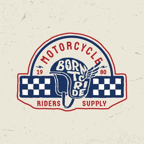 Motorcycle Badge Design, Vintage Motorcycle Shirt, Vintage Motorcycle Art Design, Retro Logo Ideas, Vintage Racing Logo, Motorcycle Logo Design Ideas, Motorcycle Logo Design Graphics, Motor Logo Design, Vintage Brand Logo