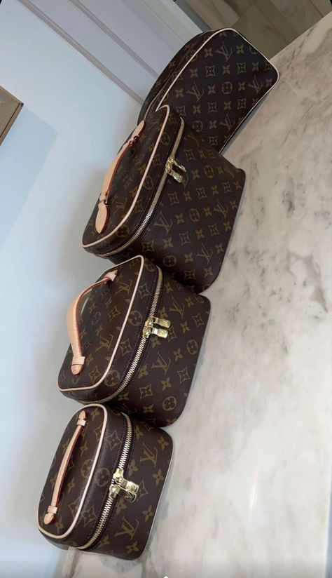 Lv Cosmetic Bag, Lv Makeup Bag, Lv Travel Bag, Louis Vuitton Makeup Bag, Cute Suitcases, Lux Fashion, Shoes Heels Classy, Vanity Bag, Luxe Life