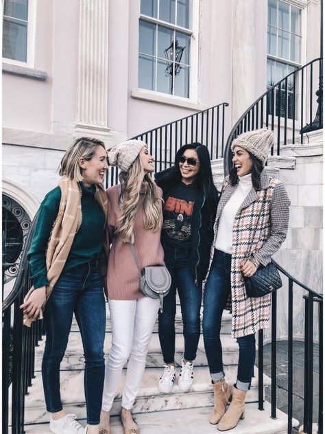 girls-weekend-charleston South Carolina fashion Charleston South Carolina Outfits Winter, What To Wear In Charleston Sc In Winter, Girls Weekend Outfits Fall, Girls Weekend Outfits Winter, City Break Outfit Winter, South Carolina Fashion, Girls Weekend Outfits, Charleston Winter, Wine Country Outfit