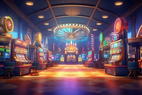 Anime Casino, Slot Game Background, Slot Background, Background Slot, Game Architecture, Casino Background, Casino Banner, Casino Room, Game Arena