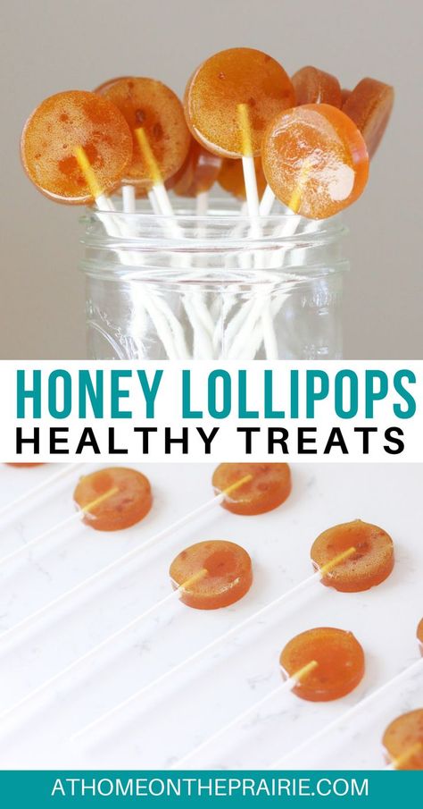 Honey Lollipops, Honey Snacks, Homemade Lollipops, Hard Candy Recipes, Lollipop Recipe, Healthy Candy, Too Much Sugar, Honey Candy, Eating Too Much